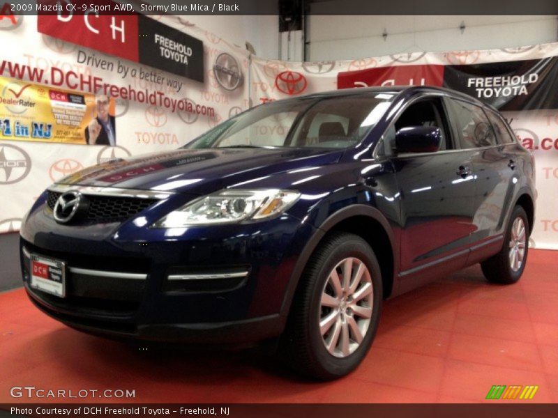 Stormy Blue Mica / Black 2009 Mazda CX-9 Sport AWD
