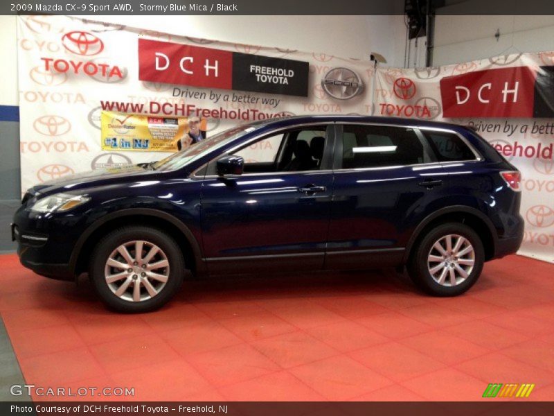 Stormy Blue Mica / Black 2009 Mazda CX-9 Sport AWD
