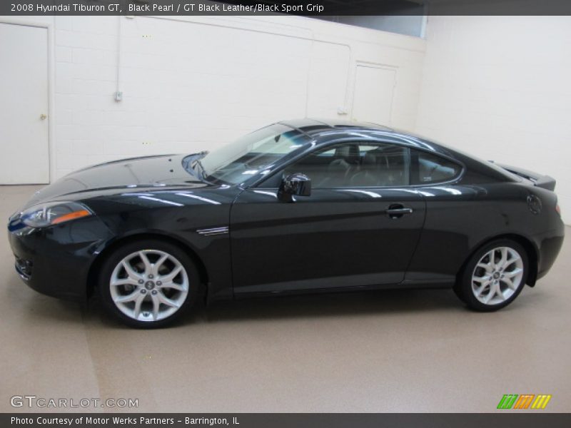 Black Pearl / GT Black Leather/Black Sport Grip 2008 Hyundai Tiburon GT