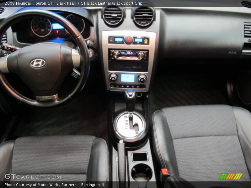 Black Pearl / GT Black Leather/Black Sport Grip 2008 Hyundai Tiburon GT