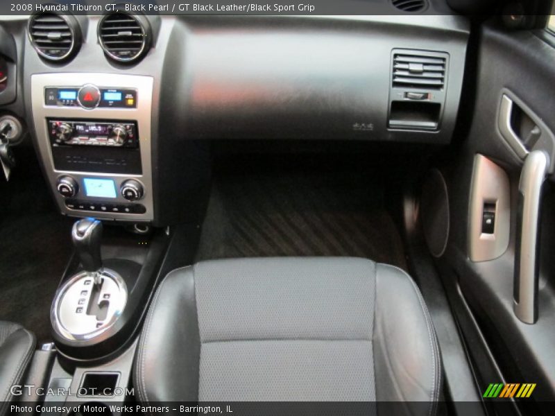 Black Pearl / GT Black Leather/Black Sport Grip 2008 Hyundai Tiburon GT