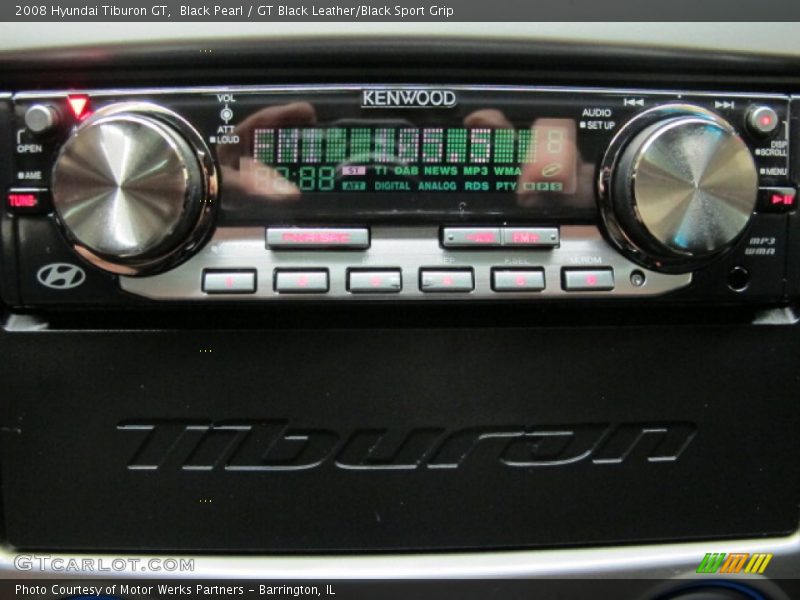 Black Pearl / GT Black Leather/Black Sport Grip 2008 Hyundai Tiburon GT
