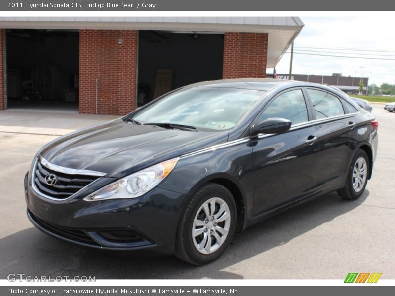 Indigo Blue Pearl / Gray 2011 Hyundai Sonata GLS