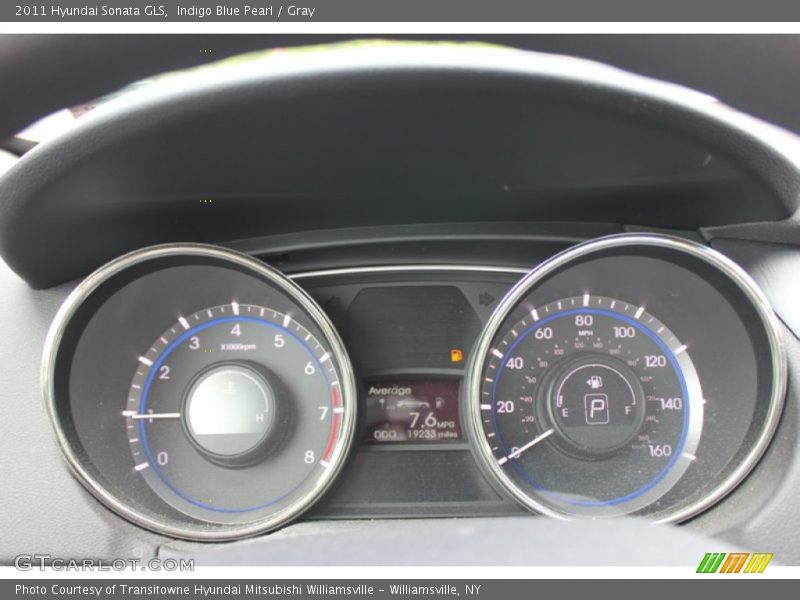 Indigo Blue Pearl / Gray 2011 Hyundai Sonata GLS