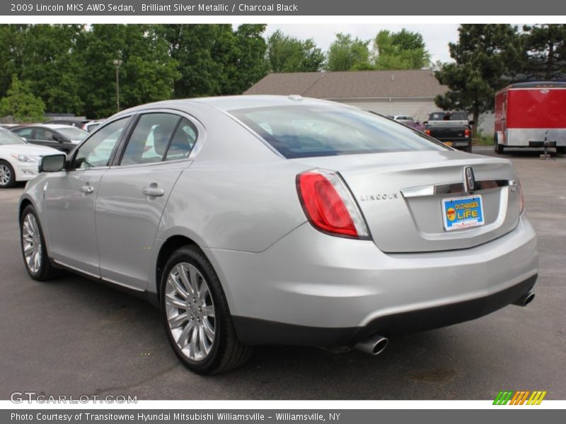 Brilliant Silver Metallic / Charcoal Black 2009 Lincoln MKS AWD Sedan