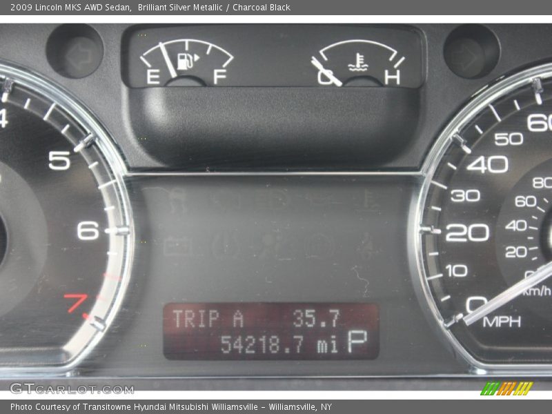 Brilliant Silver Metallic / Charcoal Black 2009 Lincoln MKS AWD Sedan
