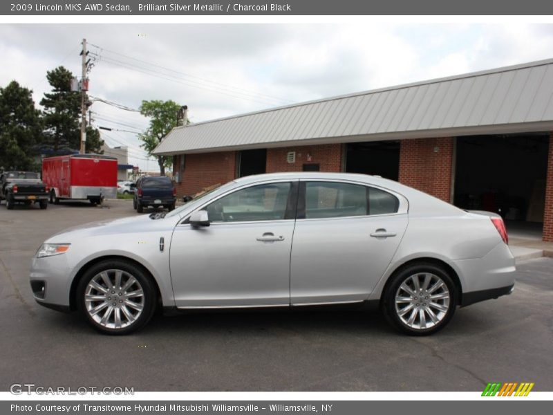 Brilliant Silver Metallic / Charcoal Black 2009 Lincoln MKS AWD Sedan