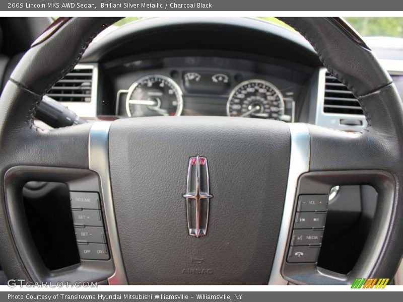 Brilliant Silver Metallic / Charcoal Black 2009 Lincoln MKS AWD Sedan