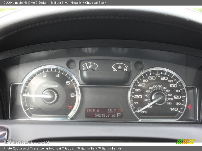 Brilliant Silver Metallic / Charcoal Black 2009 Lincoln MKS AWD Sedan