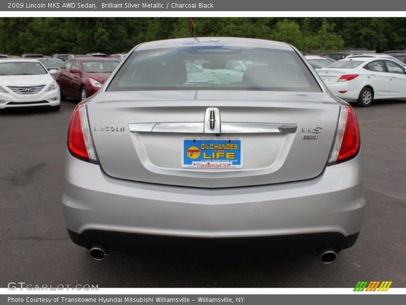 Brilliant Silver Metallic / Charcoal Black 2009 Lincoln MKS AWD Sedan
