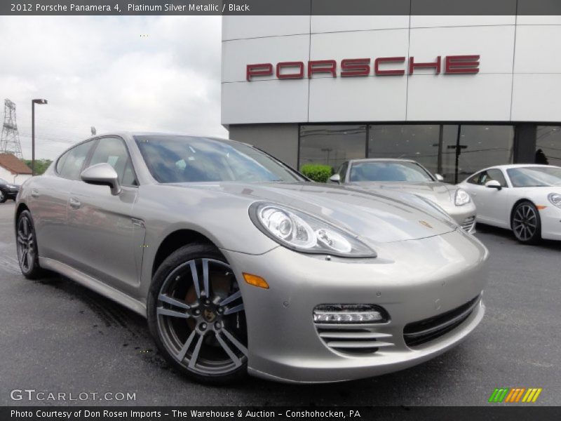 Platinum Silver Metallic / Black 2012 Porsche Panamera 4