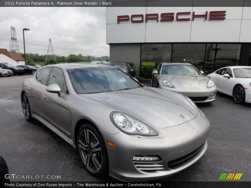 Platinum Silver Metallic / Black 2012 Porsche Panamera 4