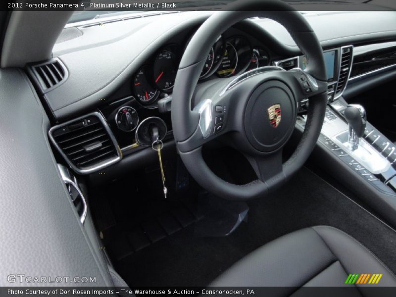 Platinum Silver Metallic / Black 2012 Porsche Panamera 4