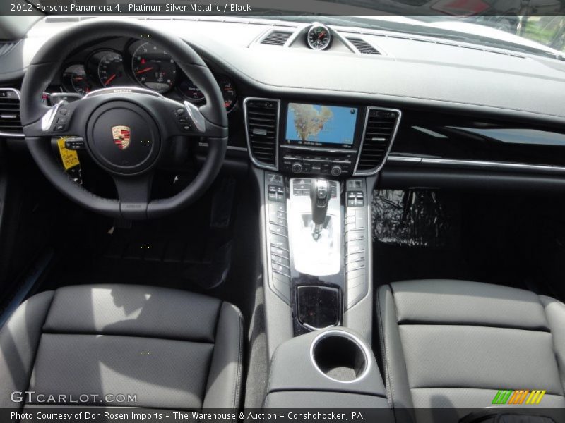 Platinum Silver Metallic / Black 2012 Porsche Panamera 4