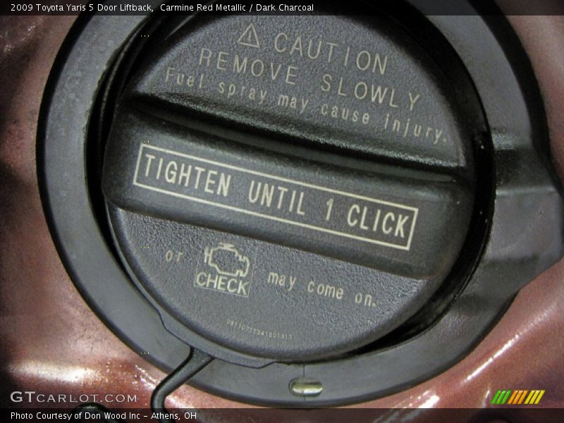 Carmine Red Metallic / Dark Charcoal 2009 Toyota Yaris 5 Door Liftback