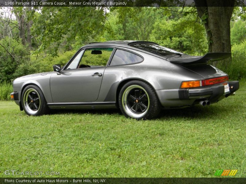 Meteor Grey Metallic / Burgundy 1986 Porsche 911 Carrera Coupe