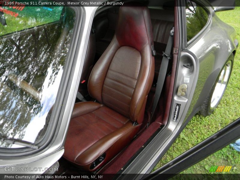 Meteor Grey Metallic / Burgundy 1986 Porsche 911 Carrera Coupe