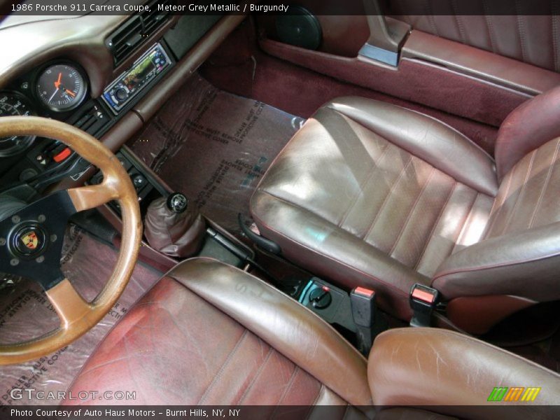 Meteor Grey Metallic / Burgundy 1986 Porsche 911 Carrera Coupe
