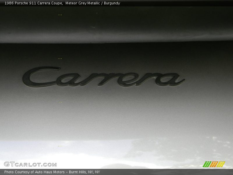 Meteor Grey Metallic / Burgundy 1986 Porsche 911 Carrera Coupe