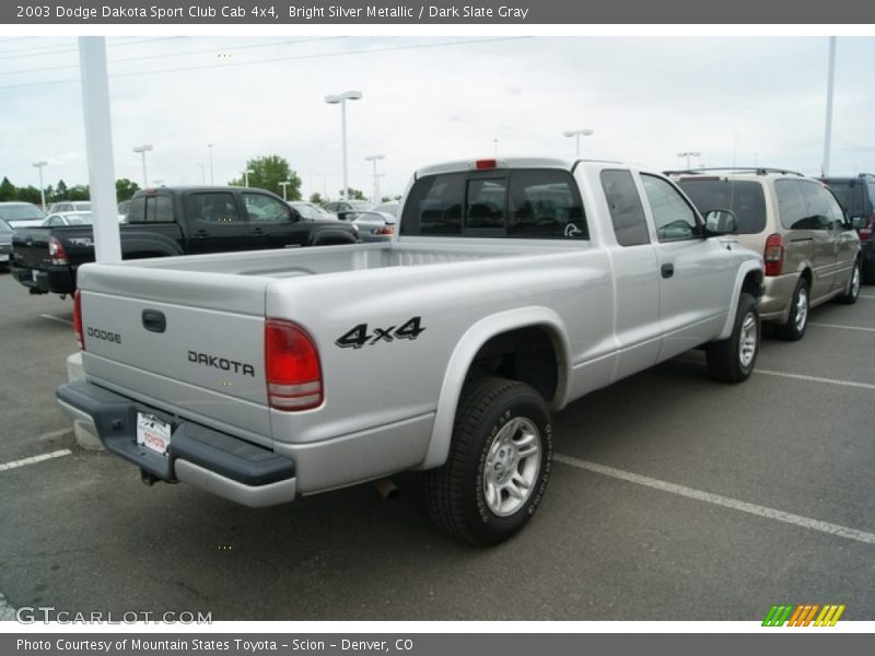 Bright Silver Metallic / Dark Slate Gray 2003 Dodge Dakota Sport Club Cab 4x4