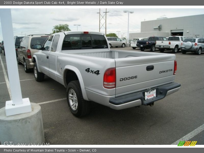 Bright Silver Metallic / Dark Slate Gray 2003 Dodge Dakota Sport Club Cab 4x4
