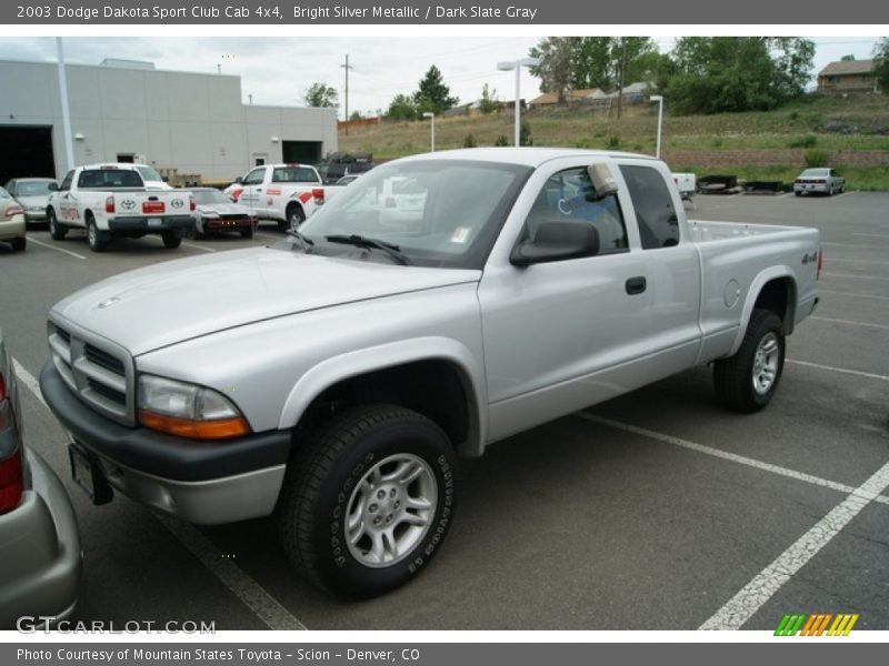 Bright Silver Metallic / Dark Slate Gray 2003 Dodge Dakota Sport Club Cab 4x4