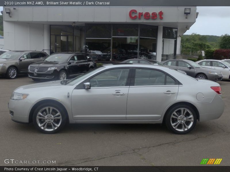 Brilliant Silver Metallic / Dark Charcoal 2010 Lincoln MKZ AWD