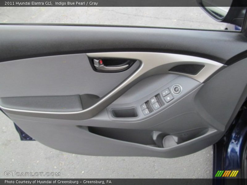 Indigo Blue Pearl / Gray 2011 Hyundai Elantra GLS