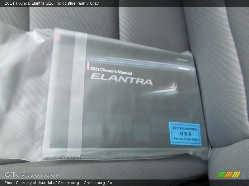 Indigo Blue Pearl / Gray 2011 Hyundai Elantra GLS