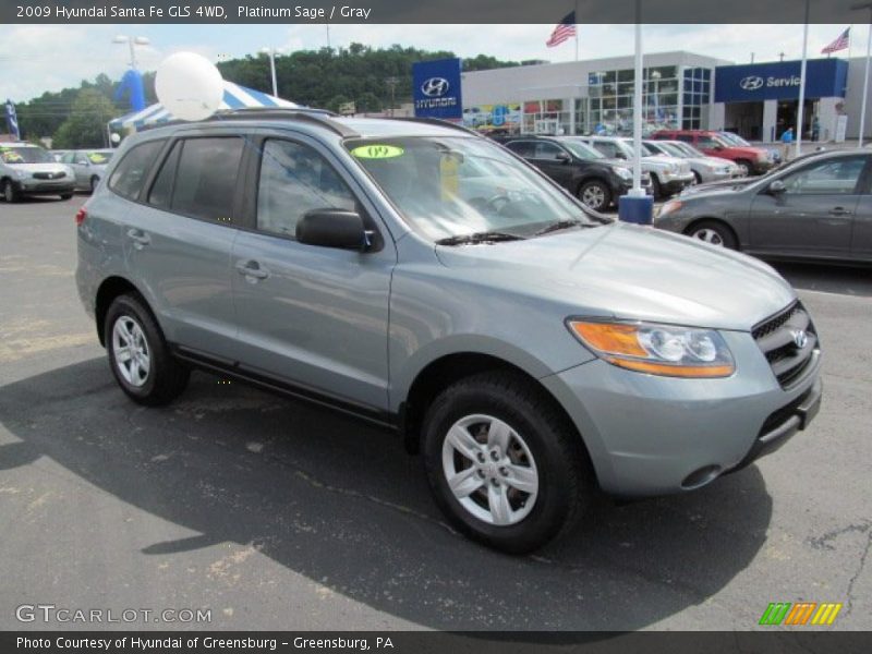 Platinum Sage / Gray 2009 Hyundai Santa Fe GLS 4WD