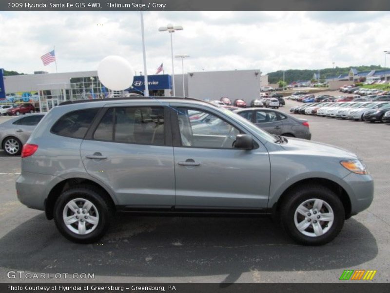 Platinum Sage / Gray 2009 Hyundai Santa Fe GLS 4WD