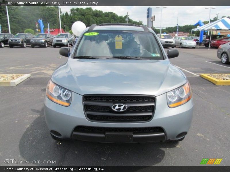 Platinum Sage / Gray 2009 Hyundai Santa Fe GLS 4WD