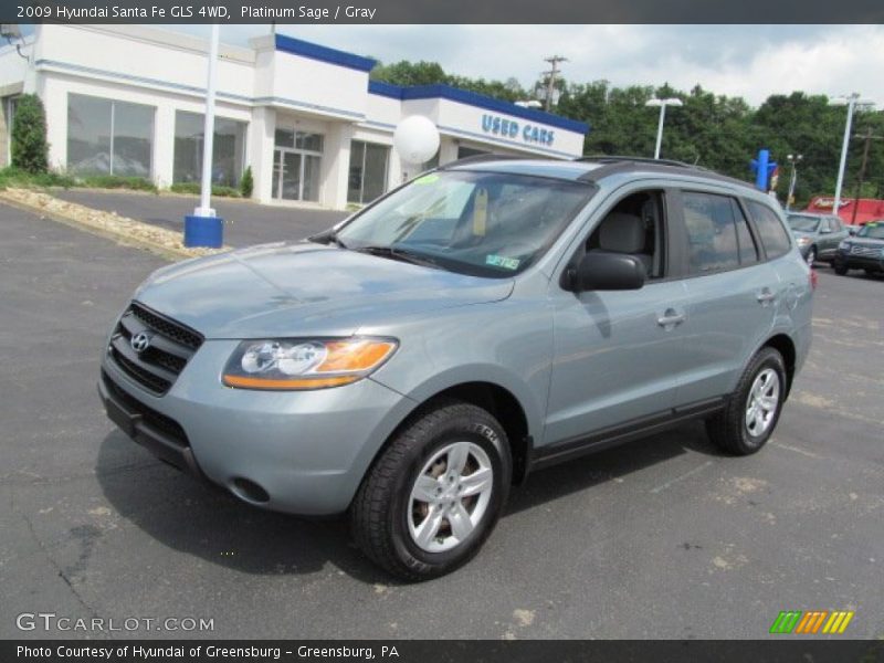 Platinum Sage / Gray 2009 Hyundai Santa Fe GLS 4WD