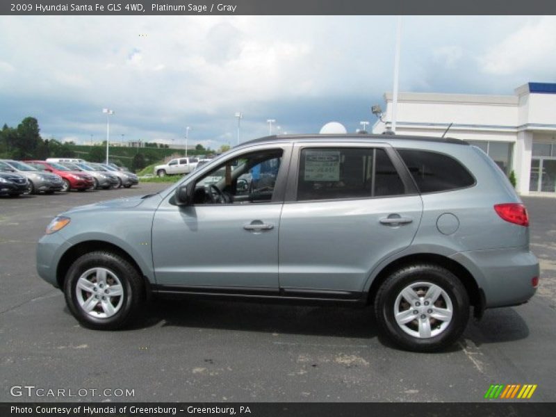 Platinum Sage / Gray 2009 Hyundai Santa Fe GLS 4WD
