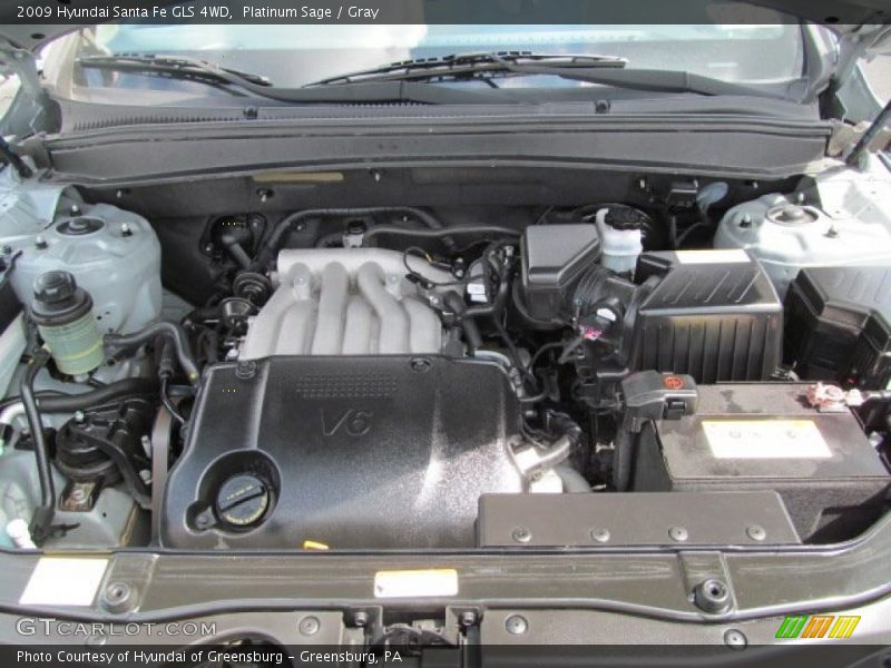 Platinum Sage / Gray 2009 Hyundai Santa Fe GLS 4WD