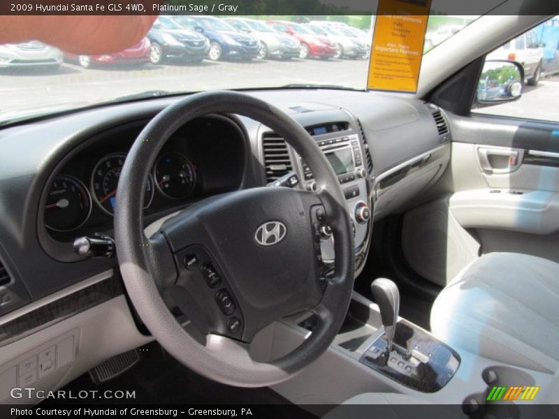 Platinum Sage / Gray 2009 Hyundai Santa Fe GLS 4WD