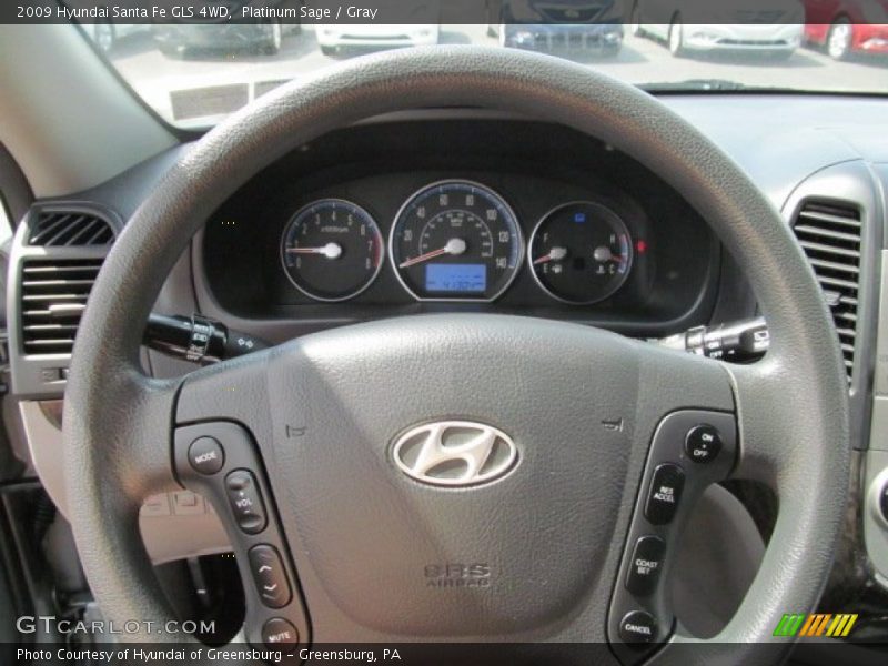 Platinum Sage / Gray 2009 Hyundai Santa Fe GLS 4WD