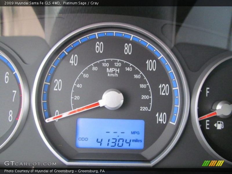 Platinum Sage / Gray 2009 Hyundai Santa Fe GLS 4WD