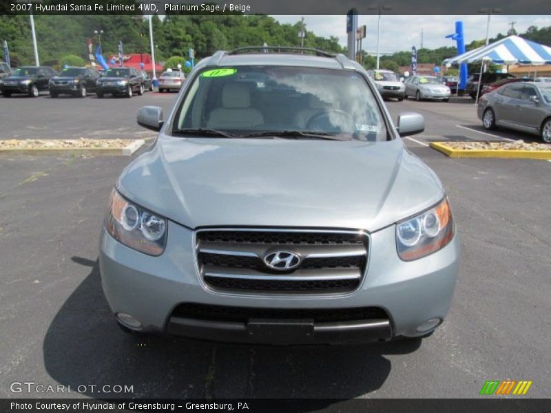 Platinum Sage / Beige 2007 Hyundai Santa Fe Limited 4WD