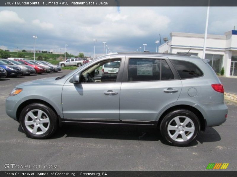 Platinum Sage / Beige 2007 Hyundai Santa Fe Limited 4WD