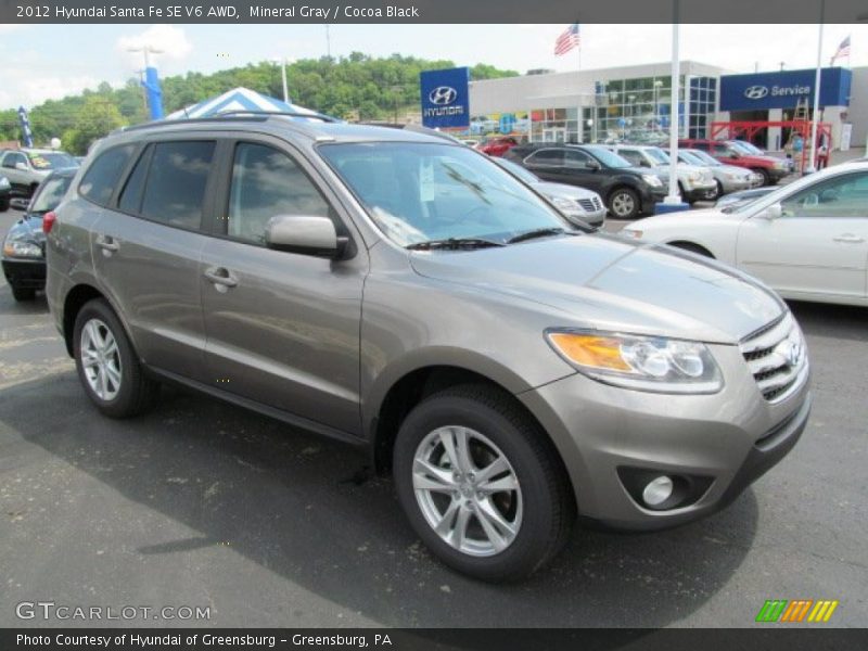 Mineral Gray / Cocoa Black 2012 Hyundai Santa Fe SE V6 AWD