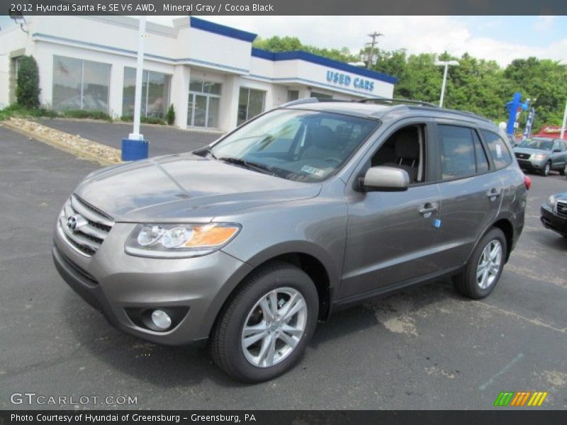 Mineral Gray / Cocoa Black 2012 Hyundai Santa Fe SE V6 AWD