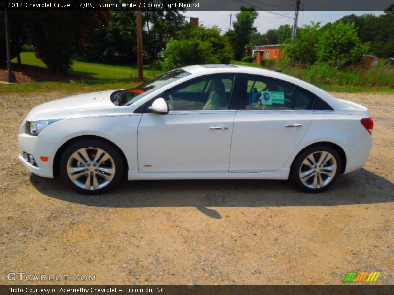 Summit White / Cocoa/Light Neutral 2012 Chevrolet Cruze LTZ/RS