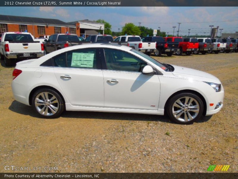 Summit White / Cocoa/Light Neutral 2012 Chevrolet Cruze LTZ/RS