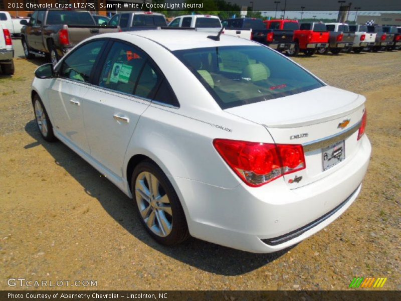 Summit White / Cocoa/Light Neutral 2012 Chevrolet Cruze LTZ/RS