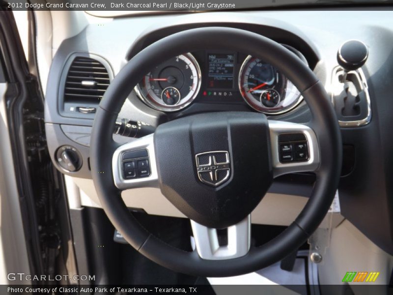 Dark Charcoal Pearl / Black/Light Graystone 2012 Dodge Grand Caravan Crew
