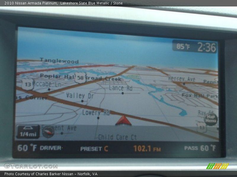 Navigation of 2010 Armada Platinum
