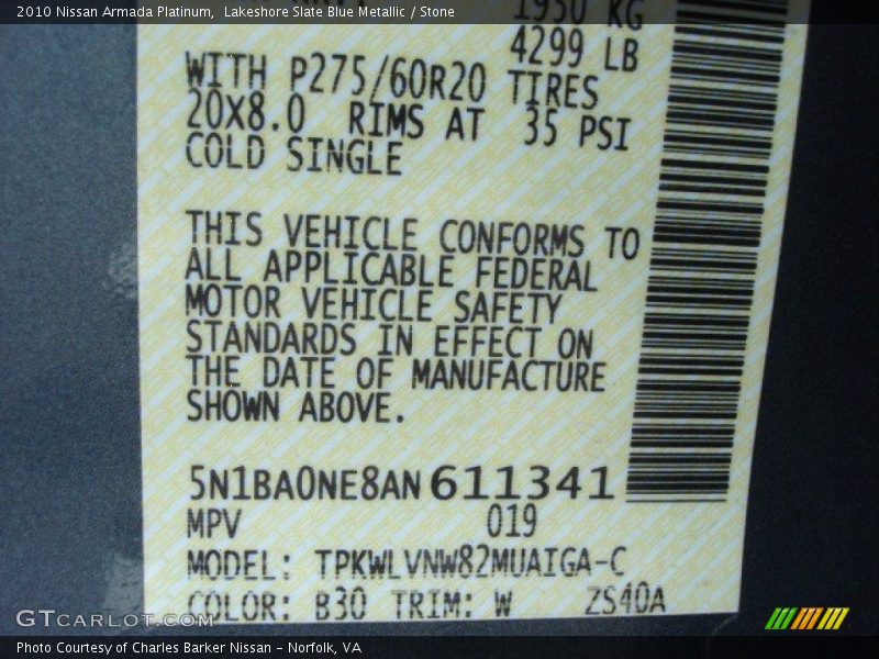 B30 - 2010 Nissan Armada Platinum