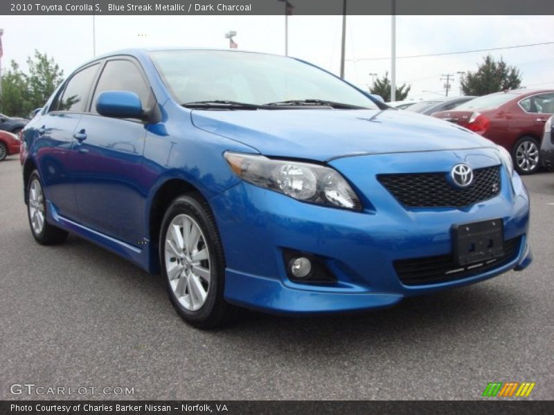 Blue Streak Metallic / Dark Charcoal 2010 Toyota Corolla S