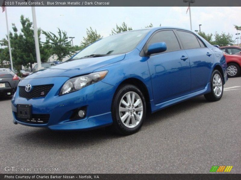 Blue Streak Metallic / Dark Charcoal 2010 Toyota Corolla S